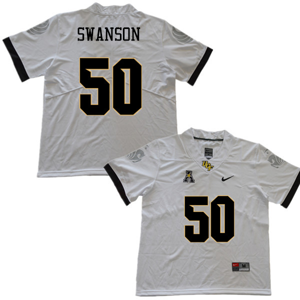 Men #50 Wyatt Swanson UCF Knights College Football Jerseys Sale-White - Click Image to Close